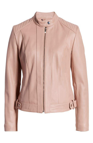 Cole Haan Leather Moto Jacket