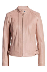 Cole Haan Leather Moto Jacket