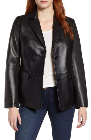 VIA SPIGA Leather Blazer