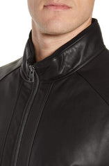 Wiley Lambskin Black Leather Jacket