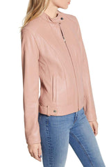 Cole Haan Leather Moto Jacket