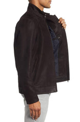 Westhaven Distressed Leather Bomber Jacket