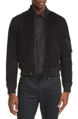 SAINT LAURENT Suede Bomber Jacket