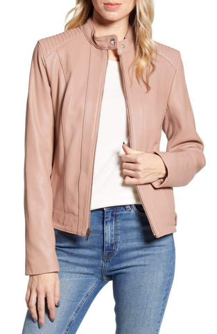 Cole Haan Leather Moto Jacket