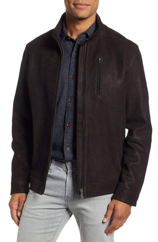 Westhaven Distressed Leather Bomber Jacket