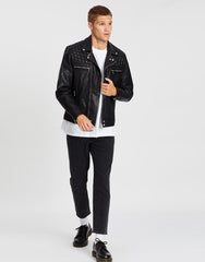 Ronver Leather Biker Jacket