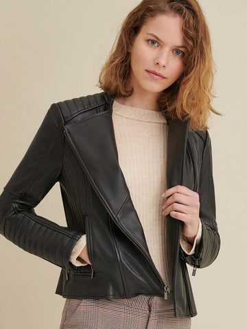 Alexis Quilted Leather Moto Jacket