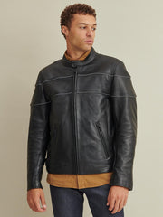 Jaxx Leather Rider Jacket with Thinsulate Lining