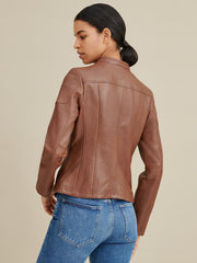 Caitlin Scuba Leather Jacket