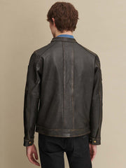 Gabe Leather Jacket with Patches
