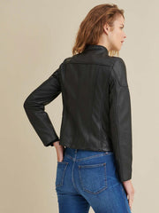 Caitlin Scuba Leather Jacket