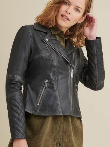 Lambskin Leather Moto Jacket