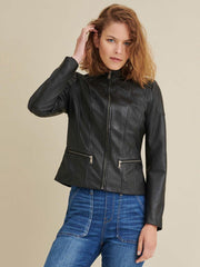Caitlin Scuba Leather Jacket