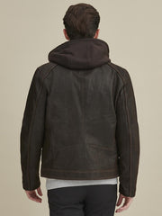 Jake Hooded Leather Jacket