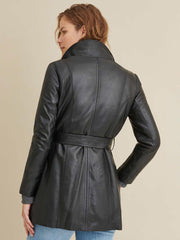 Victoria Belted Leather Jacket