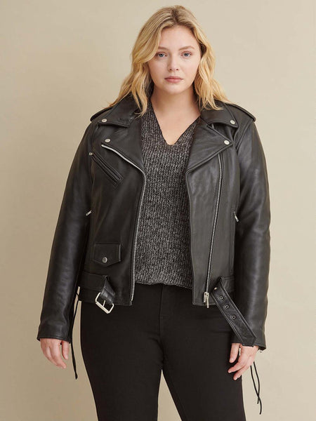 Plus Size Rider Jacket with Side Lacing