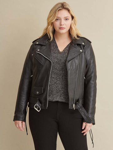 Plus Size Rider Jacket with Side Lacing