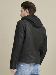 Jason Vintage Hooded Leather Jacket