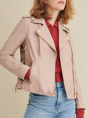 Lauren Leather Jacket with Side Lacing