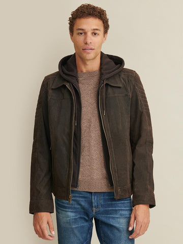 Thomas Leather Hooded Jacket