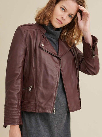 Monica Asymmetrical Leather Jacket