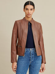 Caitlin Scuba Leather Jacket