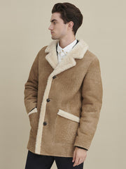 Louis Real Shearling Three Button Marlboro Coat