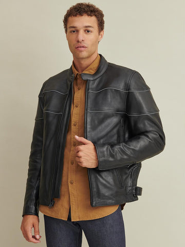 Jaxx Leather Rider Jacket with Thinsulate Lining
