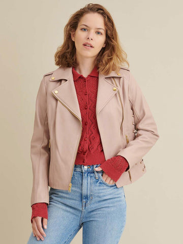 Lauren Leather Jacket with Side Lacing