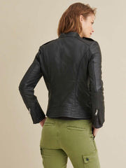 Monica Asymmetrical Leather Jacket