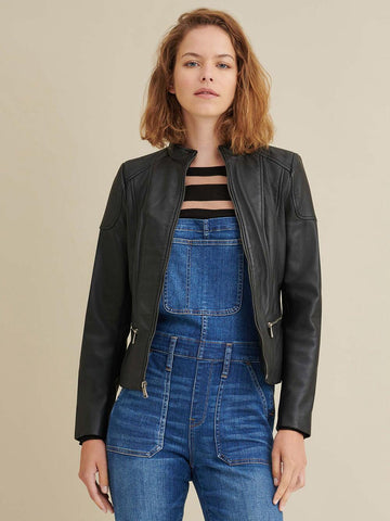 Caitlin Scuba Leather Jacket