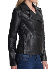 Lauren Leather Jacket with Side Lacing