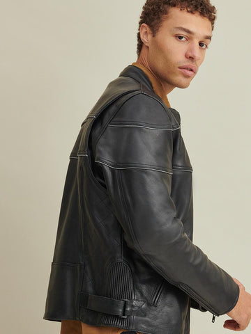 Jaxx Leather Rider Jacket with Thinsulate Lining