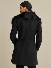 Faux-Shearling Asymmetric Coat