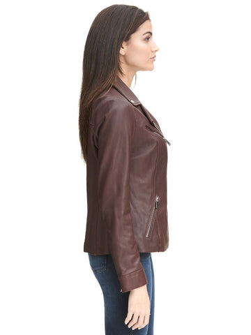 Leather Jacket with Metallic Details