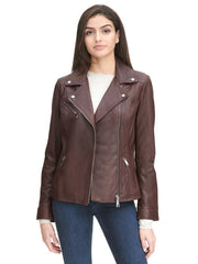 Leather Jacket with Metallic Details