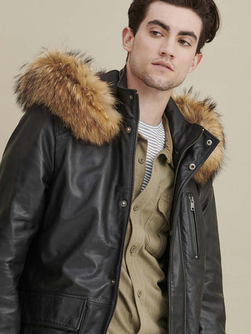 Jasper Leather Parka Jacket