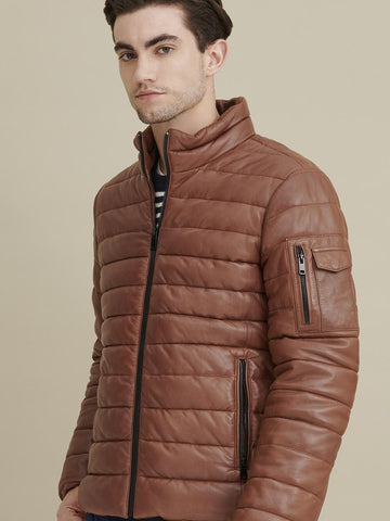 Max Leather Puffer Jacket