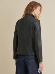 Kelsey Leather Scuba Jacket