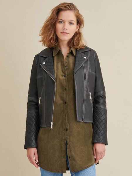 Lambskin Leather Moto Jacket