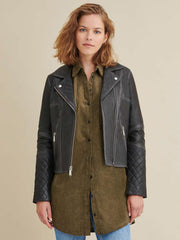 Lambskin Leather Moto Jacket