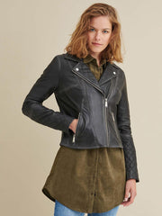 Lambskin Leather Moto Jacket