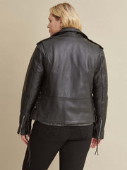 Plus Size Rider Jacket with Side Lacing