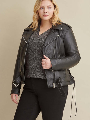 Plus Size Rider Jacket with Side Lacing