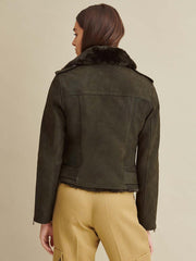 Zoe Moto Leather Jacket with Faux Fur