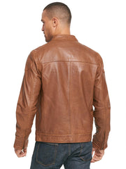 Leather Jacket with Shoulder Patches