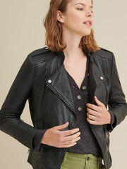 Monica Asymmetrical Leather Jacket