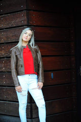 Akira Brown leather jacket