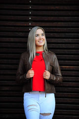 Akira Brown leather jacket