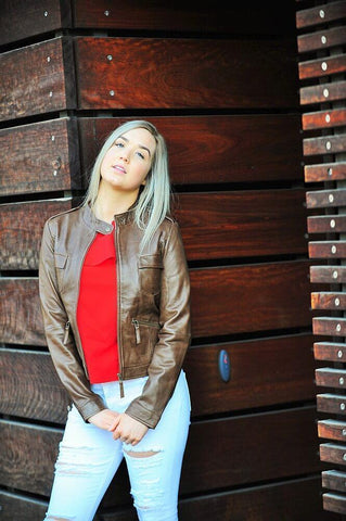 Akira Brown leather jacket